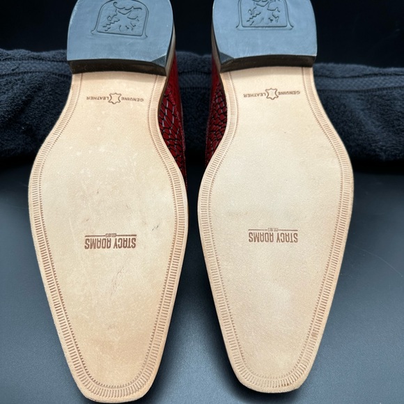 Stacy Adams Trimarco Exotic Print Moc Toe Oxford Dress Shoe in Red Size 11 M - Picture 4 of 6